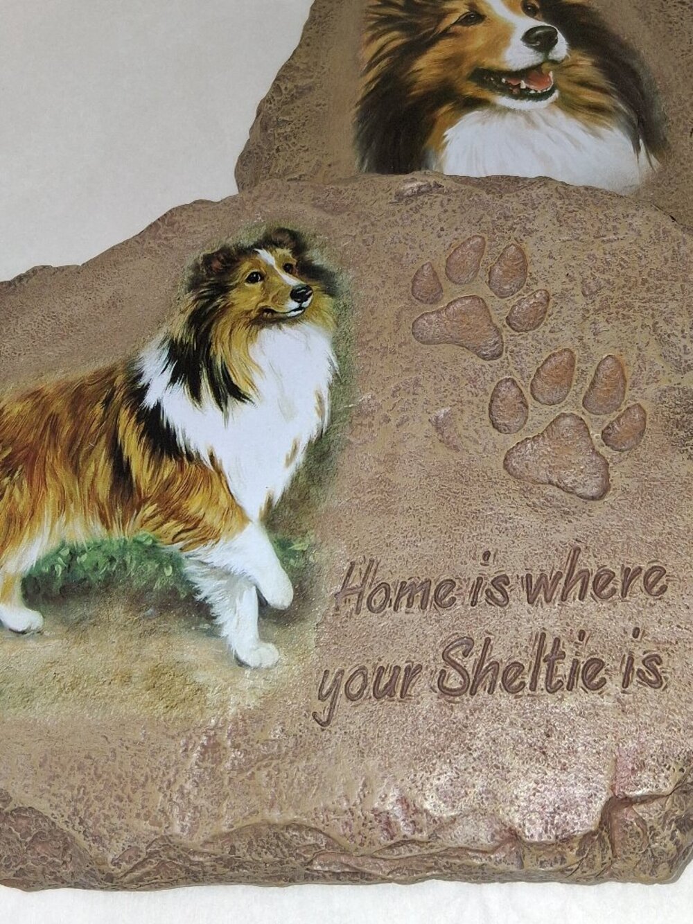 Danbury Mint SHELTIE Wall Hanging Plaques 3 - Home is where your Sheltie - Picture 3 of 6